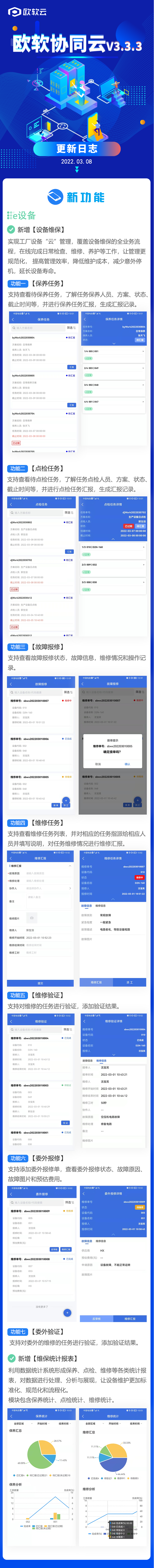产品更新｜欧软协同云V3.3.3发布：“维保”上线移动端(图1)